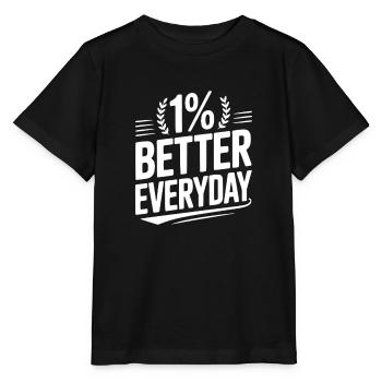 1% Jeden Tag besser - Stanley/Stella Kinder T-Shirt MINI CREATOR  - Schwarz - Vorne - Mikhail (115cm)