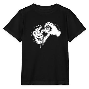 Watch Your Back Quote Eye Monster Hands Horror - Stanley/Stella MINI CREATOR Kids’ T-Shirt - black - Front - Mikhail (115cm)