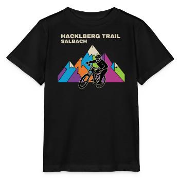 Hacklberg Trail MTB Biker - Stanley/Stella MINI CREATOR Kids’ T-Shirt - black - Front - Mikhail (115cm)