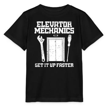elevator mechanics get it up faster - Stanley/Stella Kinder T-Shirt MINI CREATOR  - Schwarz - Vorne - Mikhail (115cm)