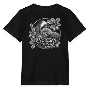 Sloth Mom & Baby – Autorisé à se détendre - T-shirt bio MINI CREATOR Stanley/Stella Enfant - noir - Devant - Mikhail (115cm)