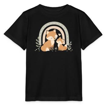 Fuchs & Kind – Boho Regenbogen Familienliebe - Stanley/Stella Kinder T-Shirt MINI CREATOR  - Schwarz - Vorne - Mikhail (115cm)