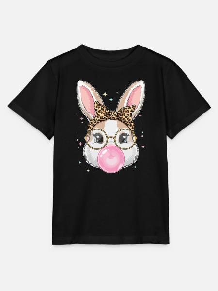 Bunny mit Brille und Bubblegum - Stanley/Stella Kinder T-Shirt MINI CREATOR - Schwarz