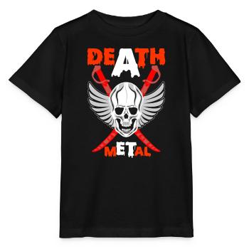 Skull Wings Blades Metal Death Metal - Stanley/Stella MINI CREATOR Kids’ T-Shirt - black - Front - Mikhail (115cm)