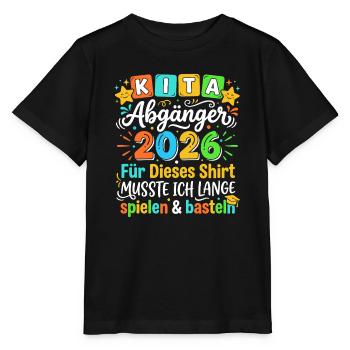 Kita Abschluss 2026 Shirt Design - Stanley/Stella Kinder T-Shirt MINI CREATOR  - Schwarz - Vorne - Mikhail (115cm)