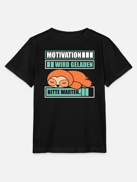Motivation wird geladen Faultier - Stanley/Stella Kinder T-Shirt MINI CREATOR - Schwarz