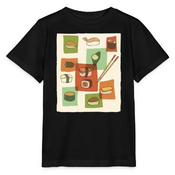 Pop Art du Milieu du Siècle du Sushi - T-shirt bio MINI CREATOR Stanley/Stella Enfant - noir - Devant - Mikhail (115cm)