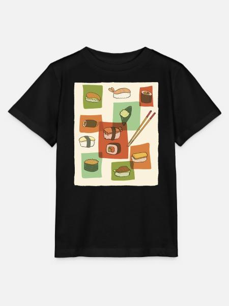 Sushi Mid-Century Pop Art - Stanley/Stella Kinder T-Shirt MINI CREATOR  - Schwarz