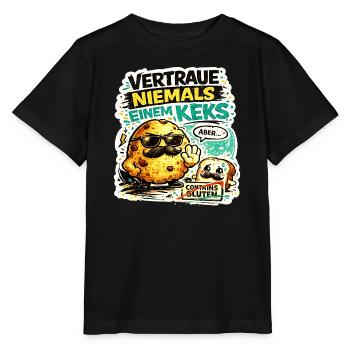 Vertraue nie einem Keks - Stanley/Stella Kinder T-Shirt MINI CREATOR  - Schwarz - Vorne - Mikhail (115cm)