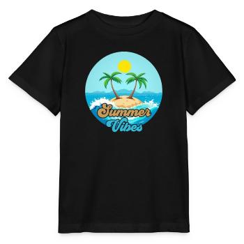 Sommervibes Tropische Insel - Stanley/Stella Kinder T-Shirt MINI CREATOR  - Schwarz - Vorne - Mikhail (115cm)