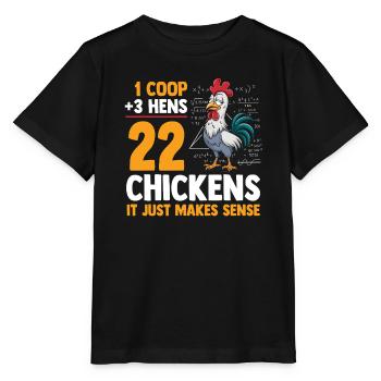 Farmer Rooster Flock Poultry Math Chicken - Stanley/Stella MINI CREATOR Kids’ T-Shirt - black - Front - Mikhail (115cm)