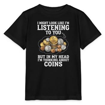 Dans ma tête, je pense à des pièces. - T-shirt bio MINI CREATOR Stanley/Stella Enfant - noir - Devant - Mikhail (115cm)