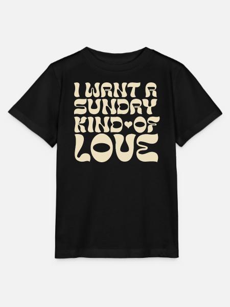 Sonnige Psychedelische Liebes-Typo - Stanley/Stella Kinder T-Shirt MINI CREATOR - Schwarz