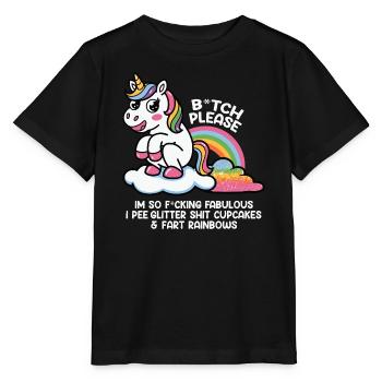 Licorne scintillante avec cadeau arc-en-ciel - T-shirt bio MINI CREATOR Stanley/Stella Enfant - noir - Devant - Mikhail (115cm)