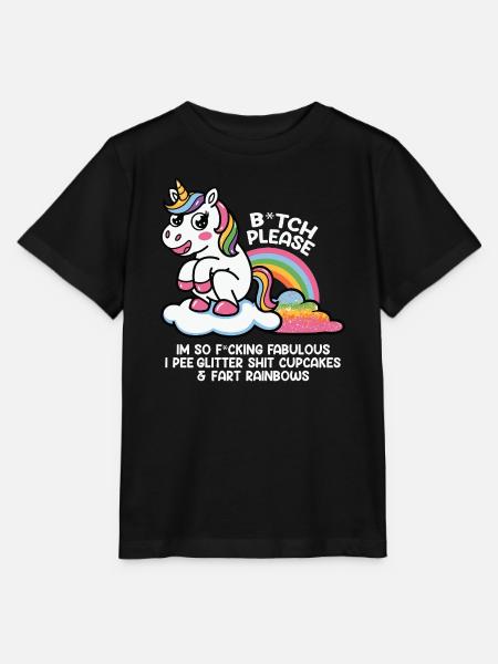 Glitzerndes Einhorn mit Regenbogen Geschenk - Stanley/Stella Kinder T-Shirt MINI CREATOR - Schwarz