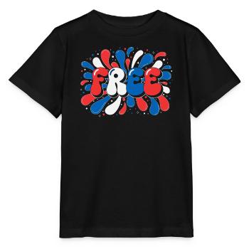 Liberté en éclats tricolores - T-shirt bio MINI CREATOR Stanley/Stella Enfant - noir - Devant - Mikhail (115cm)