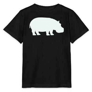 Silhouette de l’hippopotame bleu - T-shirt bio MINI CREATOR Stanley/Stella Enfant - noir - Devant - Mikhail (115cm)