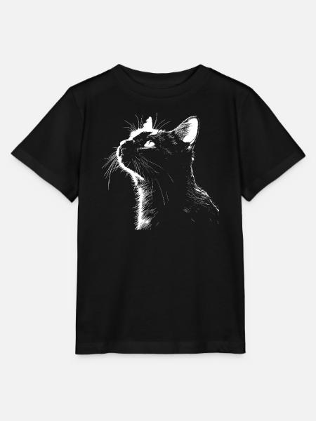 Katze Silhouette - Stanley/Stella Kinder T-Shirt MINI CREATOR - Schwarz