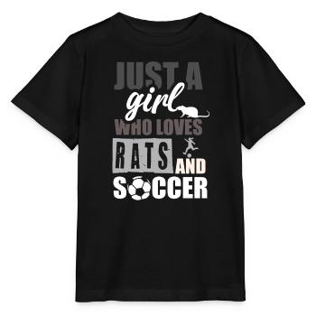 Juste une fille qui aime les rats et le football - T-shirt bio MINI CREATOR Stanley/Stella Enfant - noir - Devant - Mikhail (115cm)