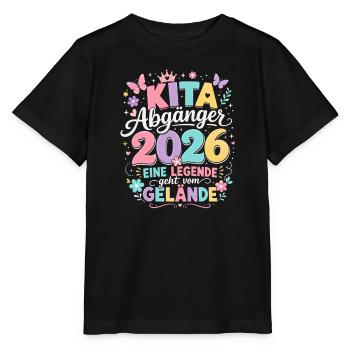  Kita Abgänger 2026 Eine Legende geht vom Gelände - Stanley/Stella Kinder T-Shirt MINI CREATOR  - Schwarz - Vorne - Mikhail (115cm)
