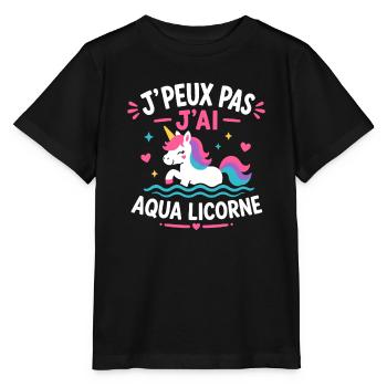 Aqua Licorne: J'peux pas j'ai - T-shirt bio MINI CREATOR Stanley/Stella Enfant - noir - Devant - Mikhail (115cm)