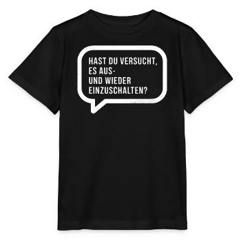 Reboot Spruch im Sprechblasen-Design - Stanley/Stella Kinder T-Shirt MINI CREATOR  - Schwarz - Vorne - Mikhail (115cm)