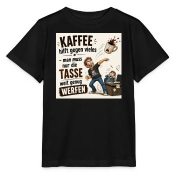 Kaffee - Stanley/Stella Kinder T-Shirt MINI CREATOR  - Schwarz - Vorne - Mikhail (115cm)