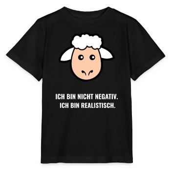 Realistisches Schaf – Nicht negativ - Stanley/Stella Kinder T-Shirt MINI CREATOR  - Schwarz - Vorne - Mikhail (115cm)