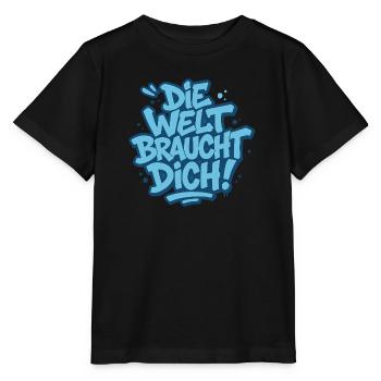 Die Welt braucht dich ! - Stanley/Stella Kinder T-Shirt MINI CREATOR  - Schwarz - Vorne - Mikhail (115cm)