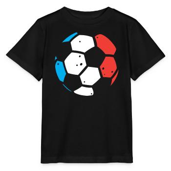 World Cup Ball with France Flag for Football Fans - Stanley/Stella MINI CREATOR Kids’ T-Shirt - black - Front - Mikhail (115cm)