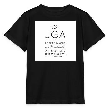 JGA Letzte Nacht in Freiheit - Stanley/Stella Kinder T-Shirt MINI CREATOR  - Schwarz - Vorne - Mikhail (115cm)