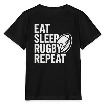 Manger dormir rugby répéter - T-shirt bio MINI CREATOR Stanley/Stella Enfant - noir - Devant - Mikhail (115cm)