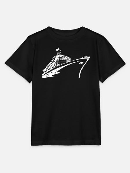 Kreuzfahrtschiff Silhouette Typografie - Stanley/Stella Kinder T-Shirt MINI CREATOR  - Schwarz