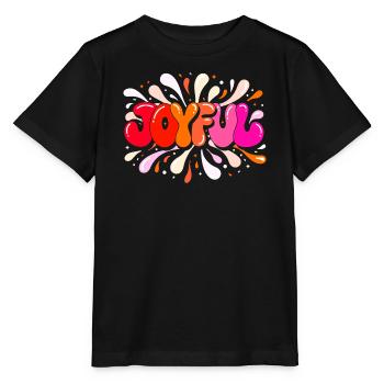 Fröhliche, bunte Glitzer-Blasenbuchstaben - Stanley/Stella Kinder T-Shirt MINI CREATOR  - Schwarz - Vorne - Mikhail (115cm)
