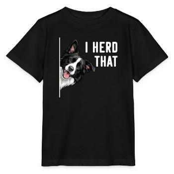 J’entends ce jeu de mots sur le chien de berger border collie - T-shirt bio MINI CREATOR Stanley/Stella Enfant - noir - Devant - Mikhail (115cm)