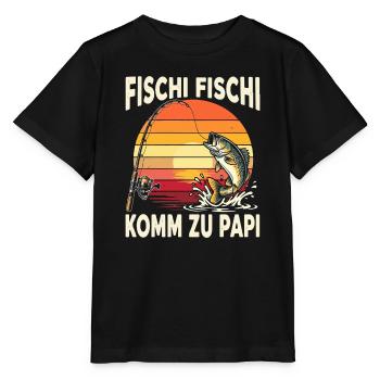 Fischi Fischi Komm zu Papi - Stanley/Stella Kinder T-Shirt MINI CREATOR  - Schwarz - Vorne - Mikhail (115cm)