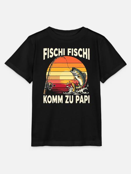 Fischi Fischi Komm zu Papi - Stanley/Stella Kinder T-Shirt MINI CREATOR  - Schwarz