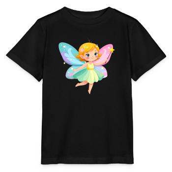 Petite Fée Mignonne aux couleurs pastel – Comic Design - T-shirt bio MINI CREATOR Stanley/Stella Enfant - noir - Devant - Mikhail (115cm)