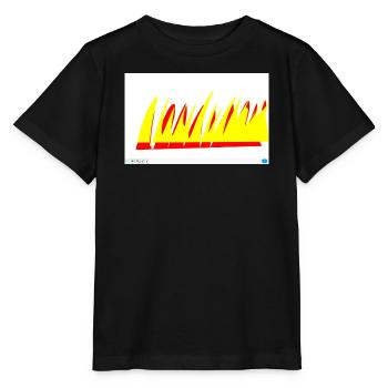 Lignes de flamme jaune-rouge - T-shirt bio MINI CREATOR Stanley/Stella Enfant - noir - Devant - Mikhail (115cm)