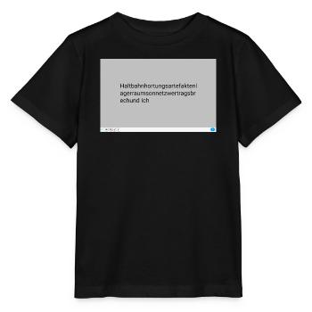 Kryptische Textmuster Grau Neon - Stanley/Stella Kinder T-Shirt MINI CREATOR  - Schwarz - Vorne - Mikhail (115cm)