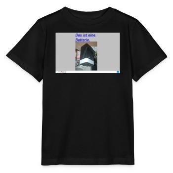 Batterie Textbild Retro UI - Stanley/Stella Kinder T-Shirt MINI CREATOR  - Schwarz - Vorne - Mikhail (115cm)