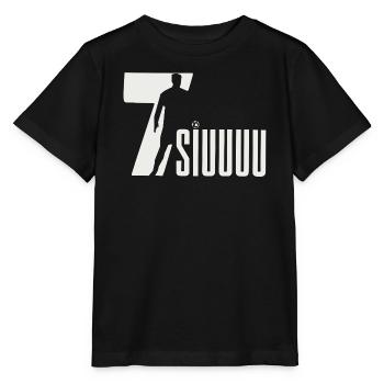Fußball-Silhouette, Siuuuuu - Stanley/Stella Kinder T-Shirt MINI CREATOR  - Schwarz - Vorne - Mikhail (115cm)