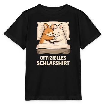 Offizielles Schlafshirt Hasen - Stanley/Stella Kinder T-Shirt MINI CREATOR  - Schwarz - Vorne - Mikhail (115cm)