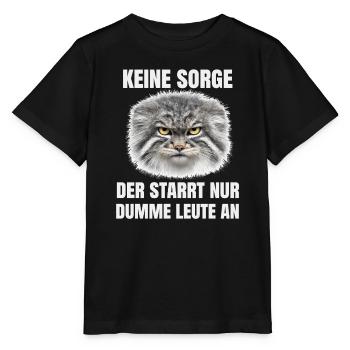 Pallas Katze Manul Cat Sarkasmus Katzen Meme Motiv - Stanley/Stella Kinder T-Shirt MINI CREATOR  - Schwarz - Vorne - Mikhail (115cm)