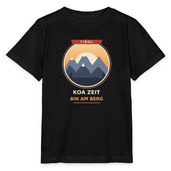Koa Zeit bin am Berg – Tirol Wanderspruch - Stanley/Stella Kinder T-Shirt MINI CREATOR  - Schwarz - Vorne - Mikhail (115cm)