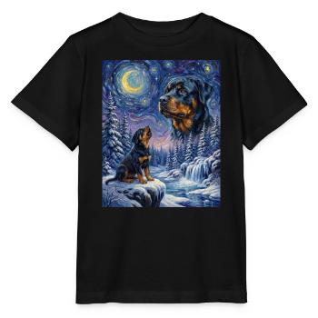 Hurler vers la Lune Affenpinscher - T-shirt bio MINI CREATOR Stanley/Stella Enfant - noir - Devant - Mikhail (115cm)