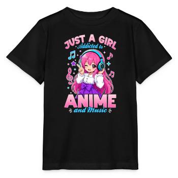 Anime et musique Chibi - T-shirt bio MINI CREATOR Stanley/Stella Enfant - noir - Devant - Mikhail (115cm)