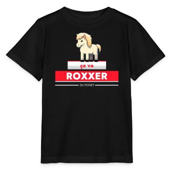 Ça va roxxer du poney - T-shirt bio MINI CREATOR Stanley/Stella Enfant - noir - Devant - Mikhail (115cm)