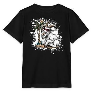 Mountain Goat Summer Comic - T-shirt bio MINI CREATOR Stanley/Stella Enfant - noir - Devant - Mikhail (115cm)