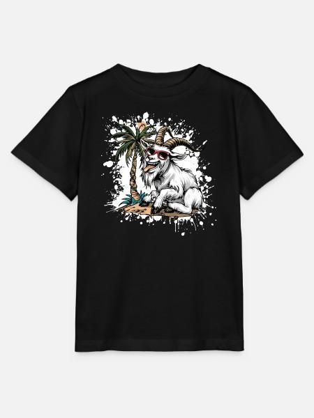 Bergziege Sommer Comic - Stanley/Stella Kinder T-Shirt MINI CREATOR - Schwarz